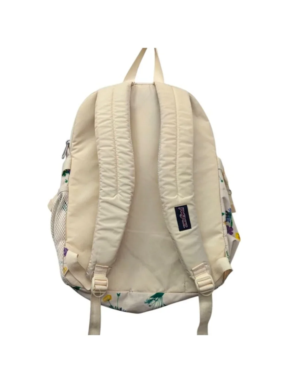 Jansport Main Campus Light Yellow Beige Spring Floral Backpack Schoolbag